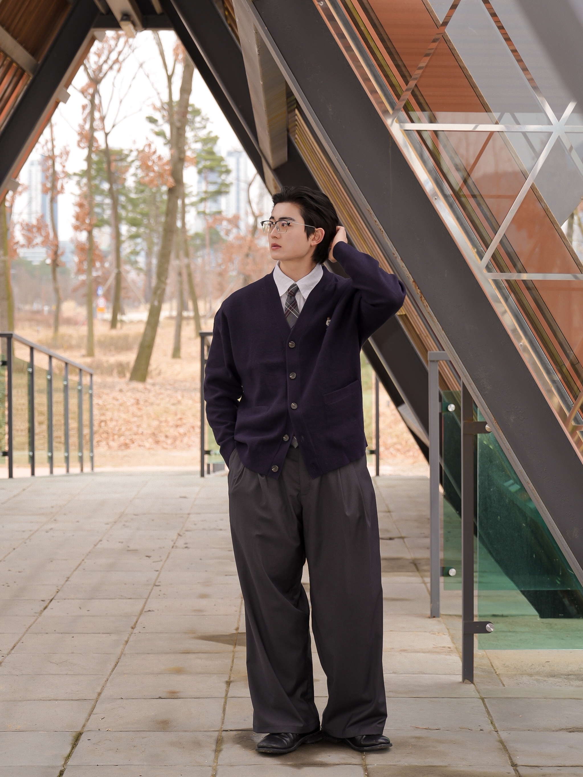 Kinchi Grainy - 547 (a) Black 착용 스타일 - 2