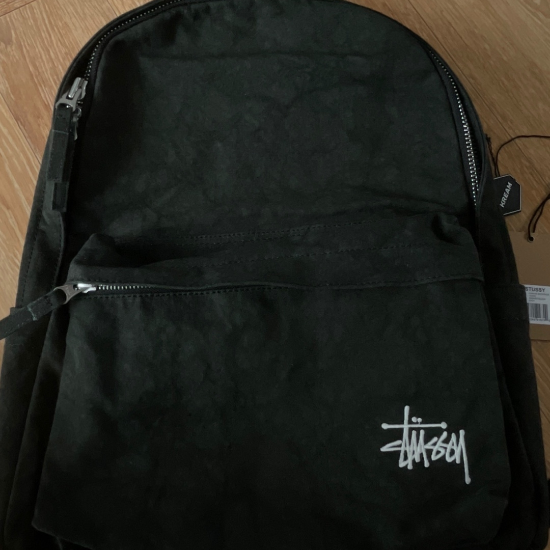 Stussy Canvas Backpack Washed Black 착용 스타일