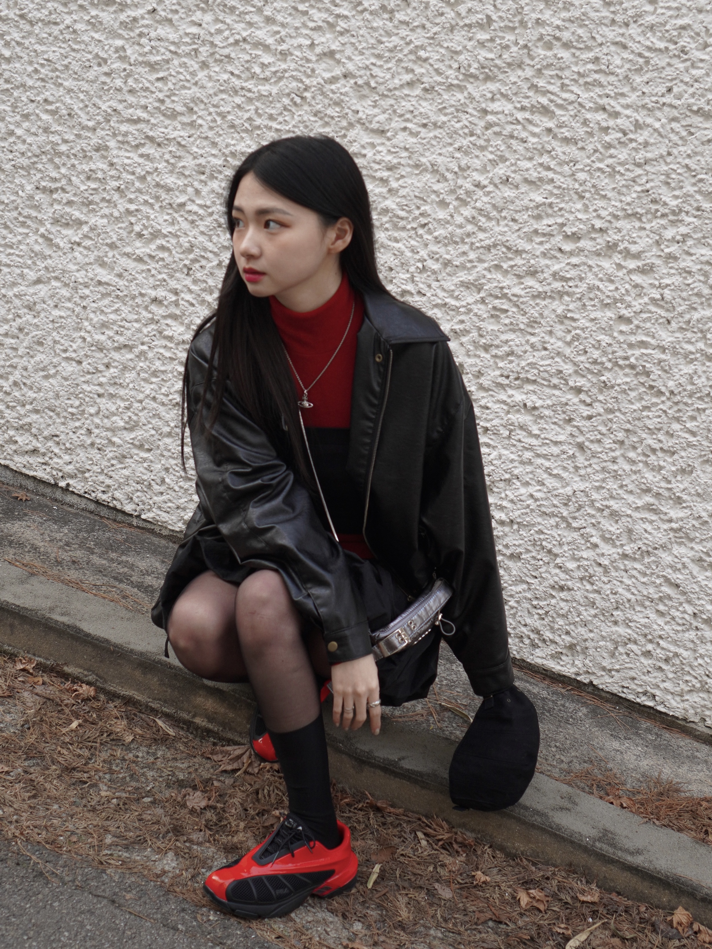 Fila Replica 2002 Black Red 착용 스타일 - 6