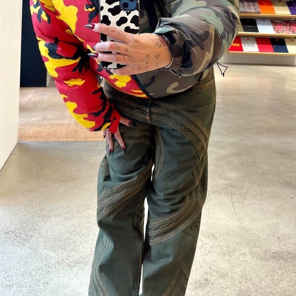Supreme S Logo Loose Fit Jean Dirty - 24SS 착용 스타일