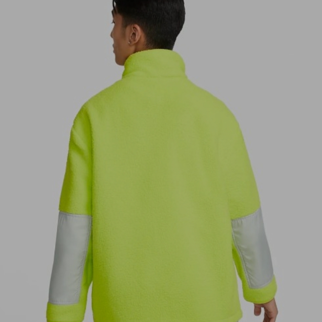 Nike NSW Sport Essential+ Sherpa Fleece Jacket Poison Green - Asia 착용 스타일 - 3