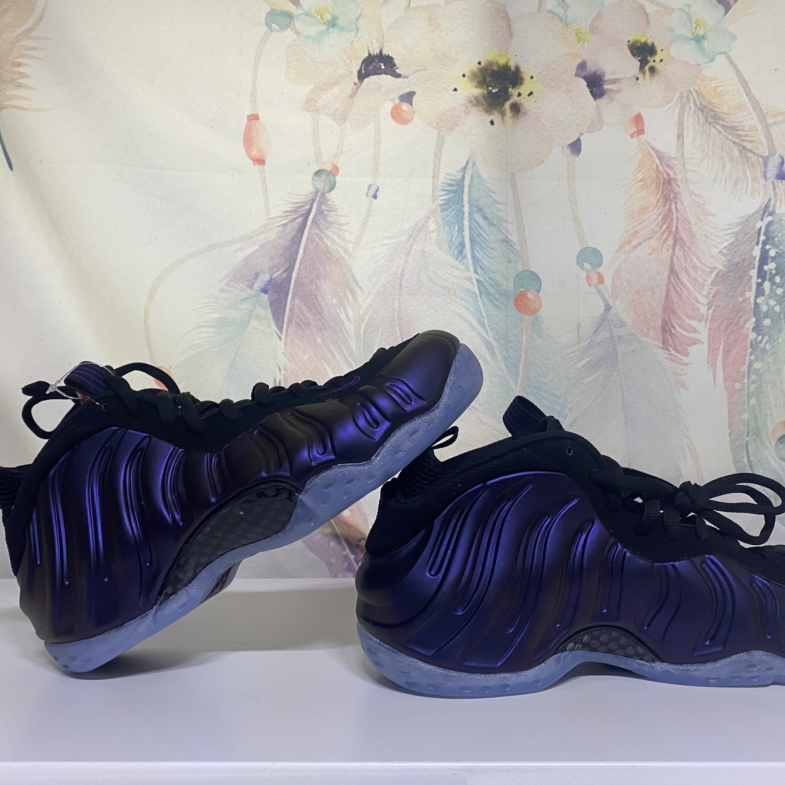Nike Air Foamposite One Black Varsity Purple 착용 스타일 - 3