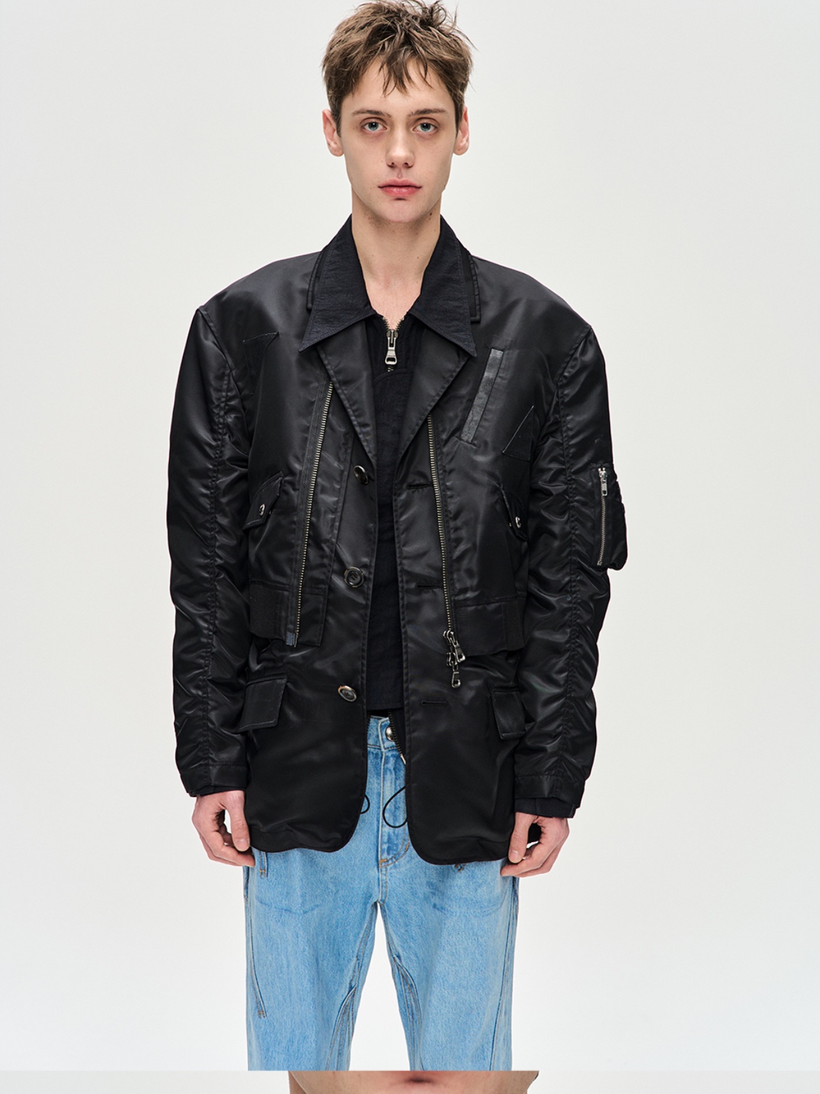 Asics x Andersson Bell Gel-1090 Black Silver, [KREAM 단독] ADSB Andersson Bell Sauvage Cotton Cardigan Black 착용 스타일 - 3