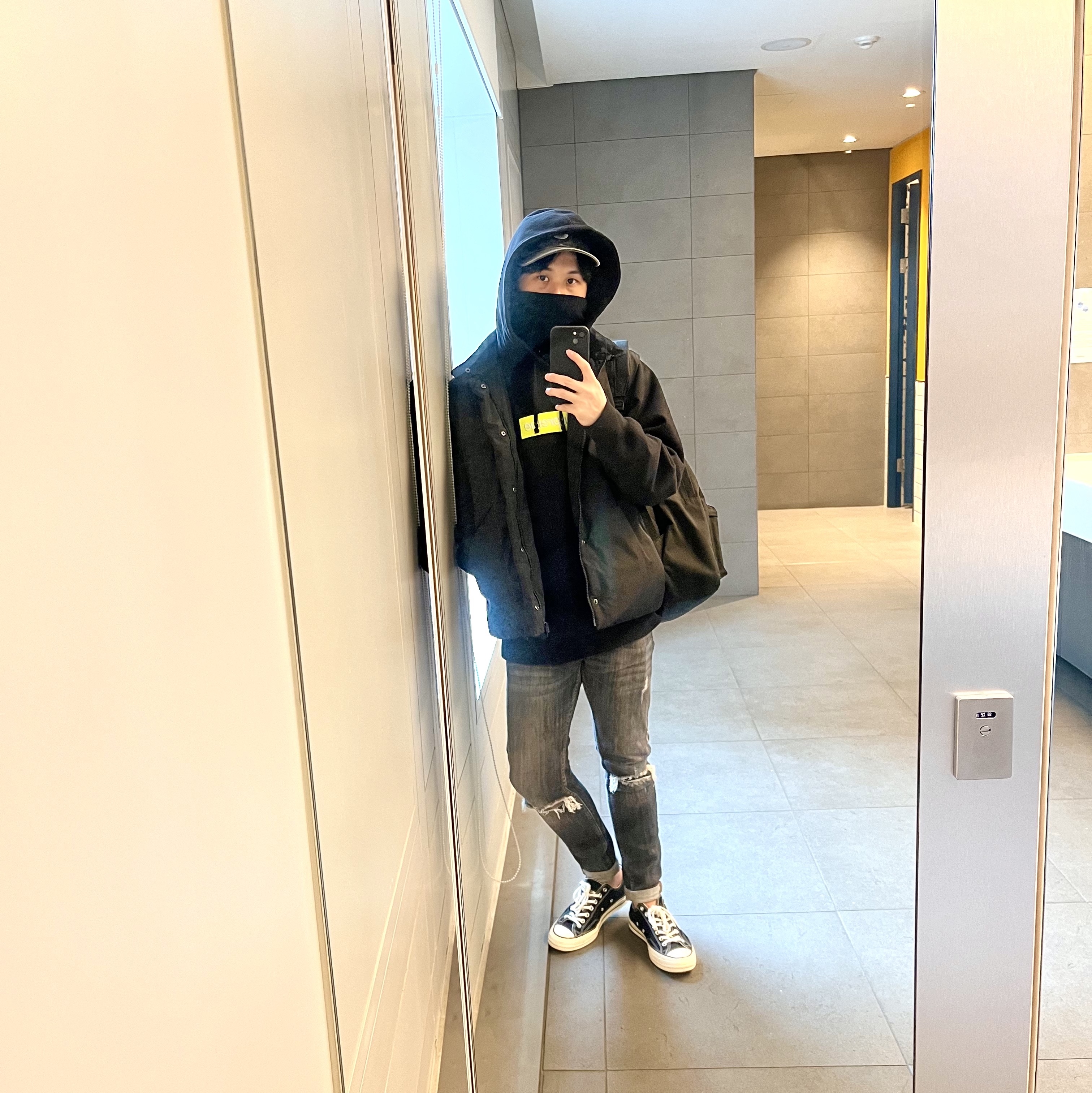 Supreme Box Logo Hooded Sweatshirt Black - 17FW 착용 스타일