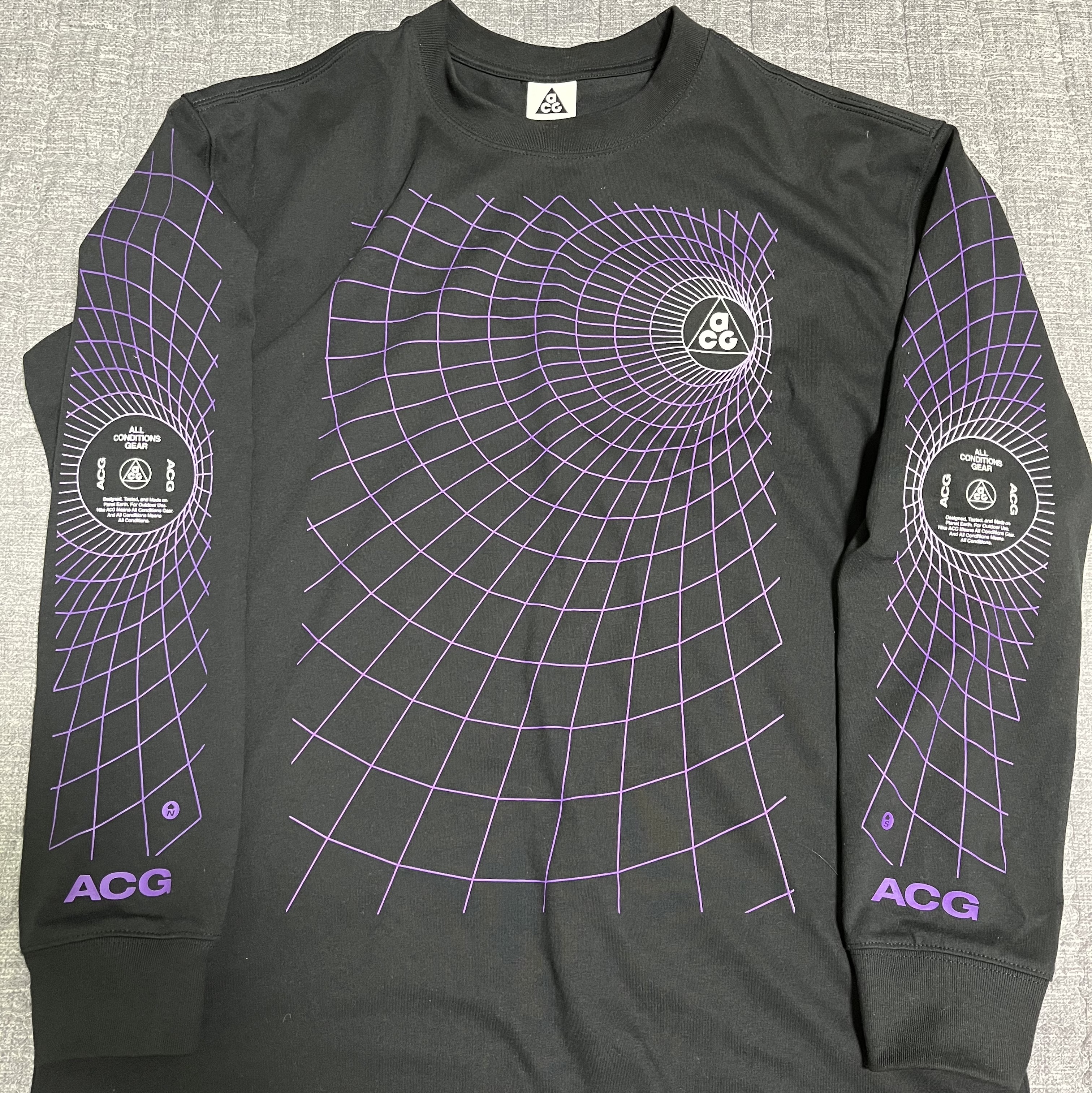 Nike ACG Manhole Long Sleeve T-Shirt Black - Asia 착용 스타일
