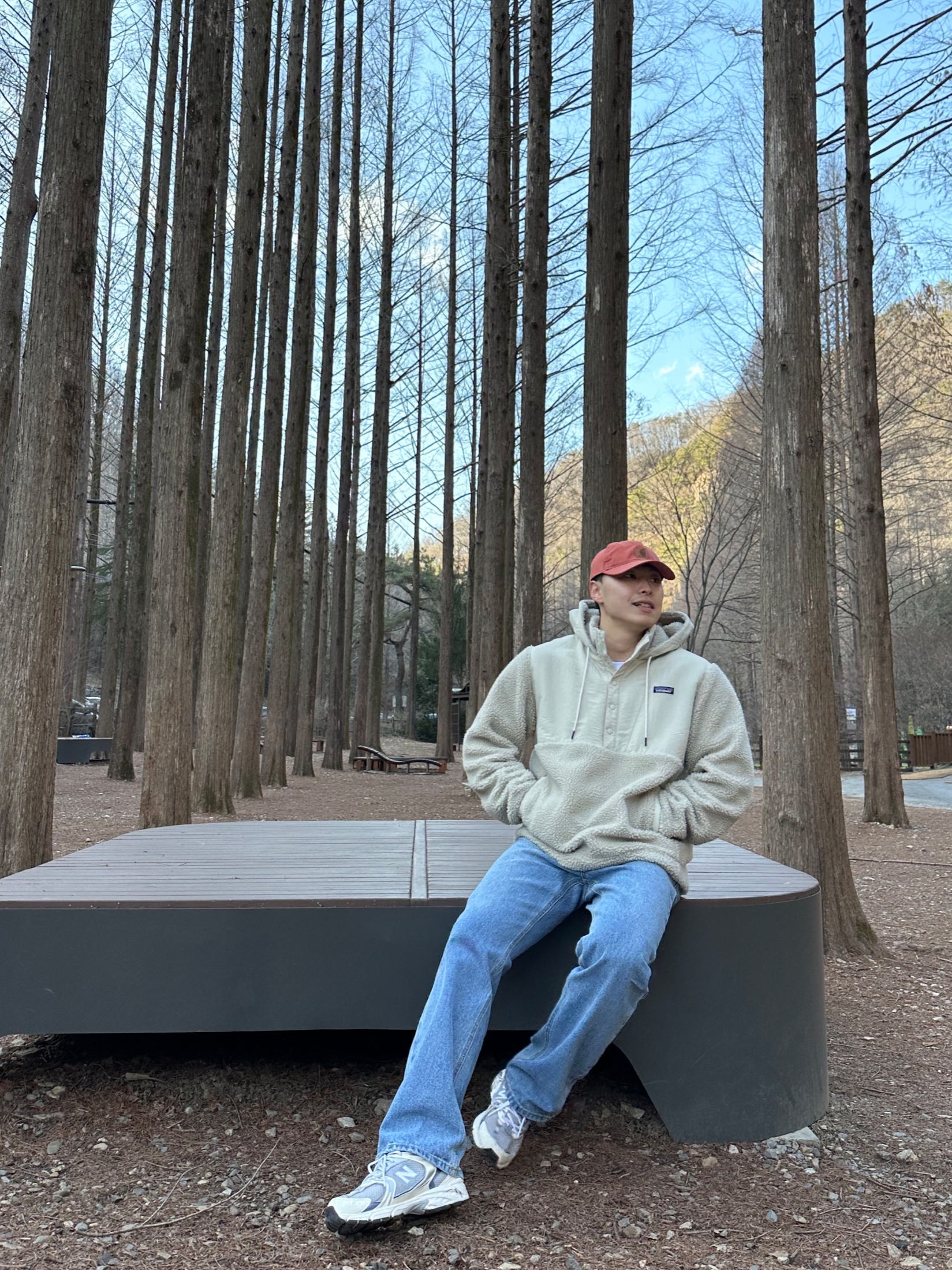 Carhartt Canvas Cap Red, (W) Patagonia Shelled Retro-X Fleece Pullover Pelican 착용 스타일 - 4