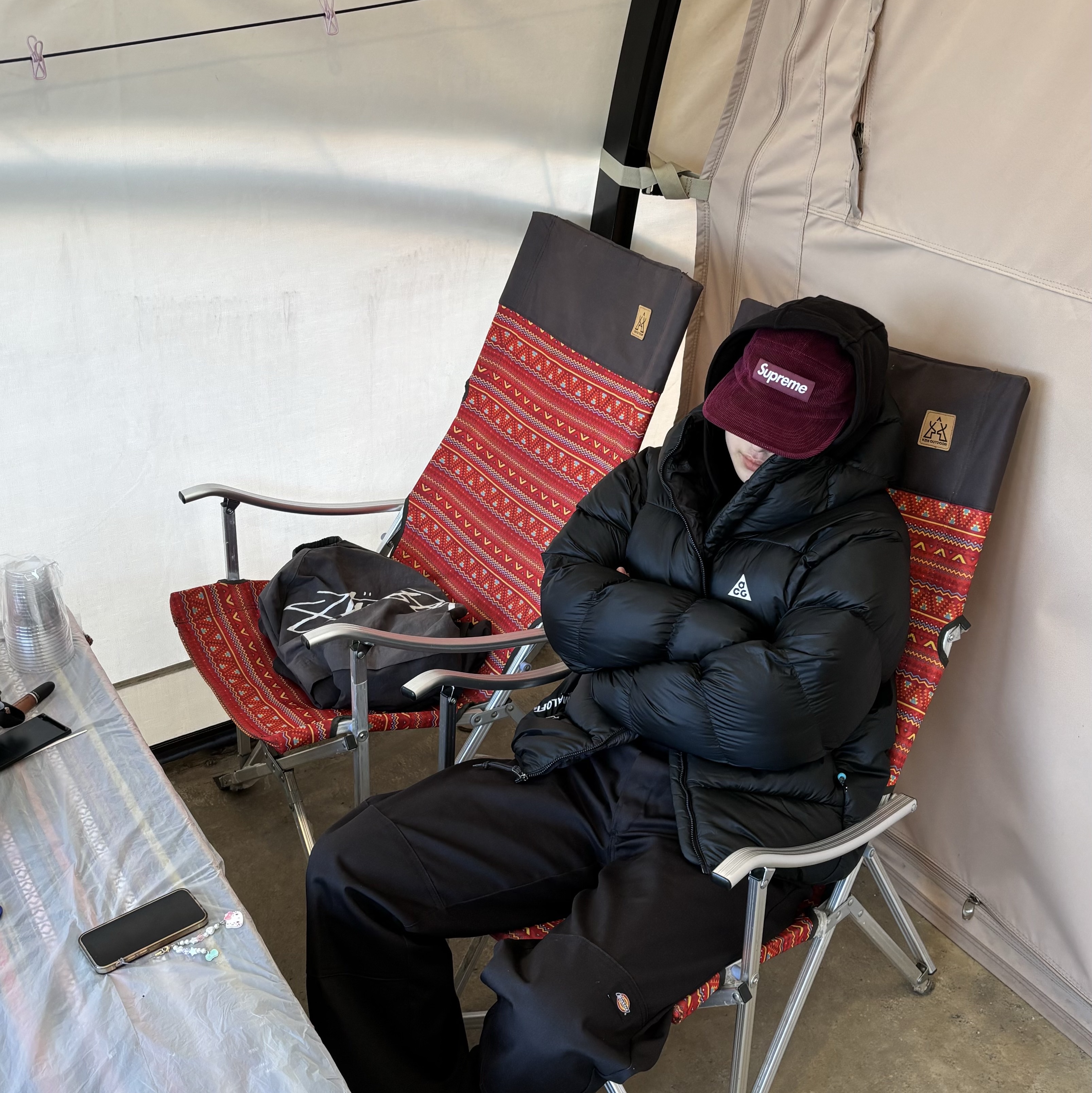 Nike ACG Therma-Fit ADV Lunar Lake Puffer Jacket Black - Asia, Supreme Corduroy Camp Cap Magenta - 22FW 착용 스타일