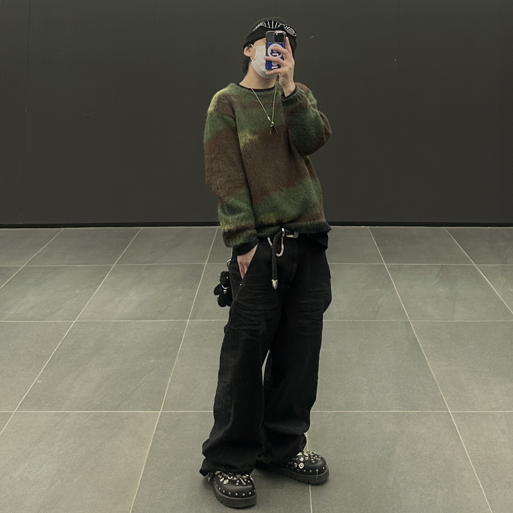Supreme x Comme des Garcons Junya Watanabe Man Brushed Camo Sweater Olive - 21FW 착용 스타일