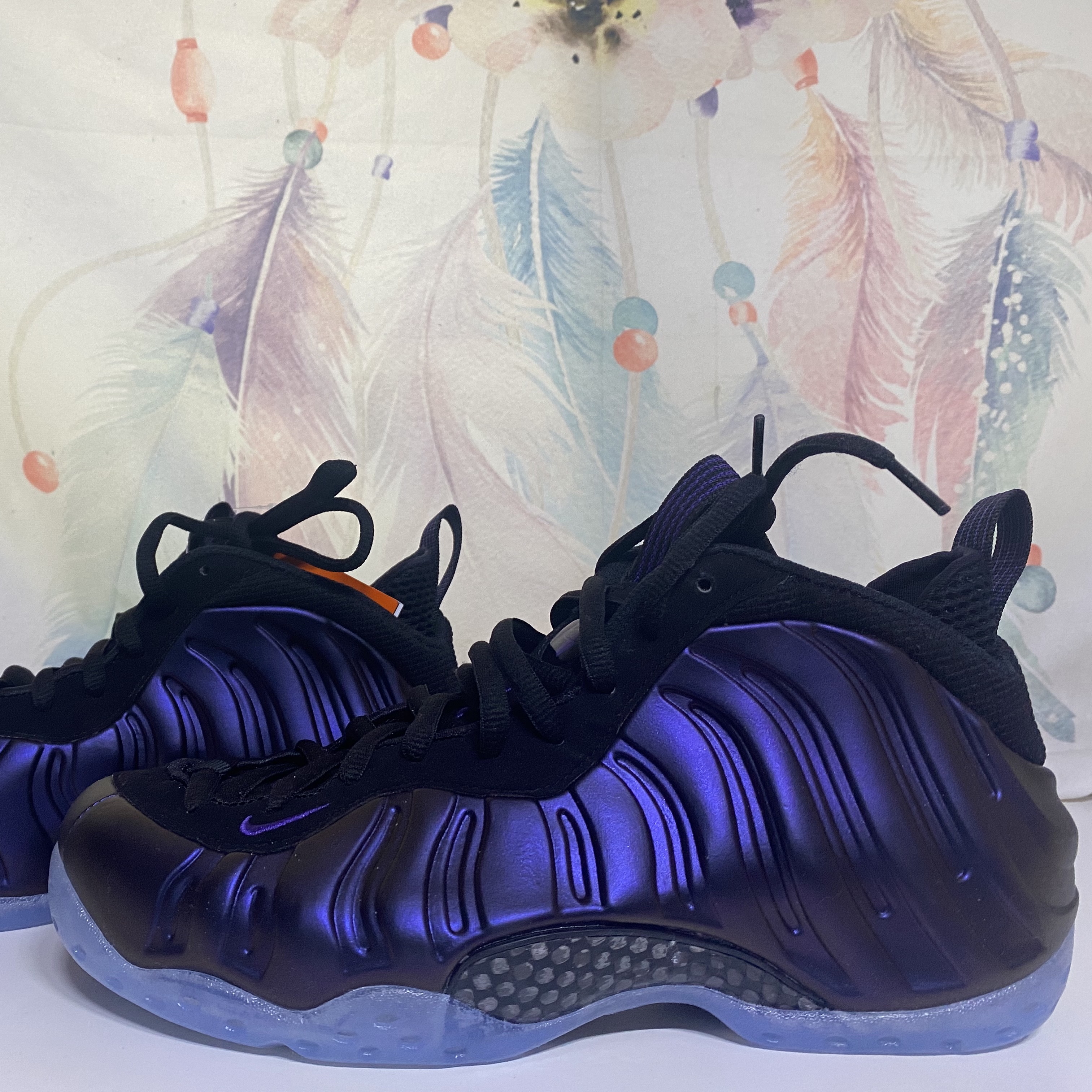 Nike Air Foamposite One Black Varsity Purple 착용 스타일 - 1