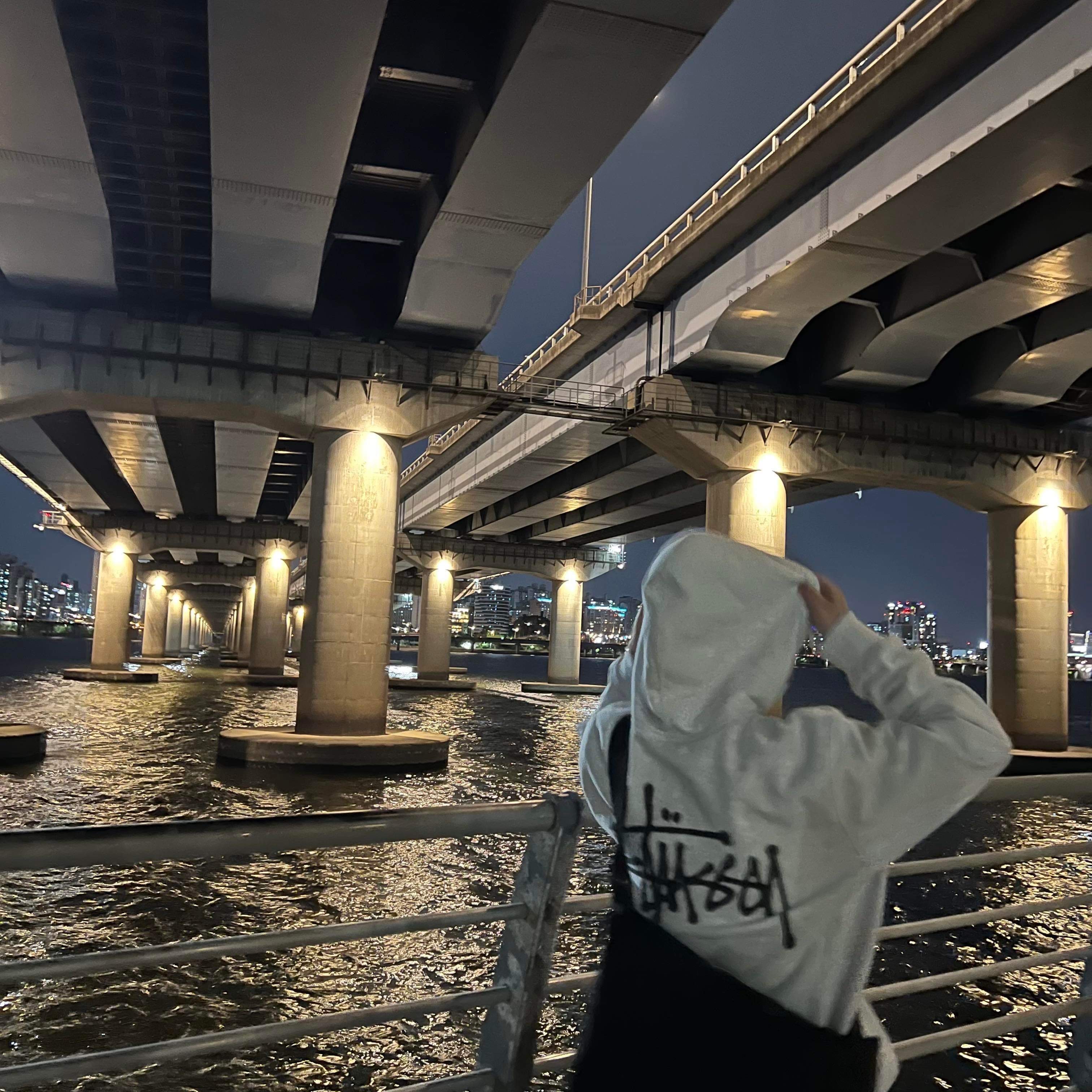 Stussy Basic Stussy Hoodie Ash Heather 2021 착용 스타일