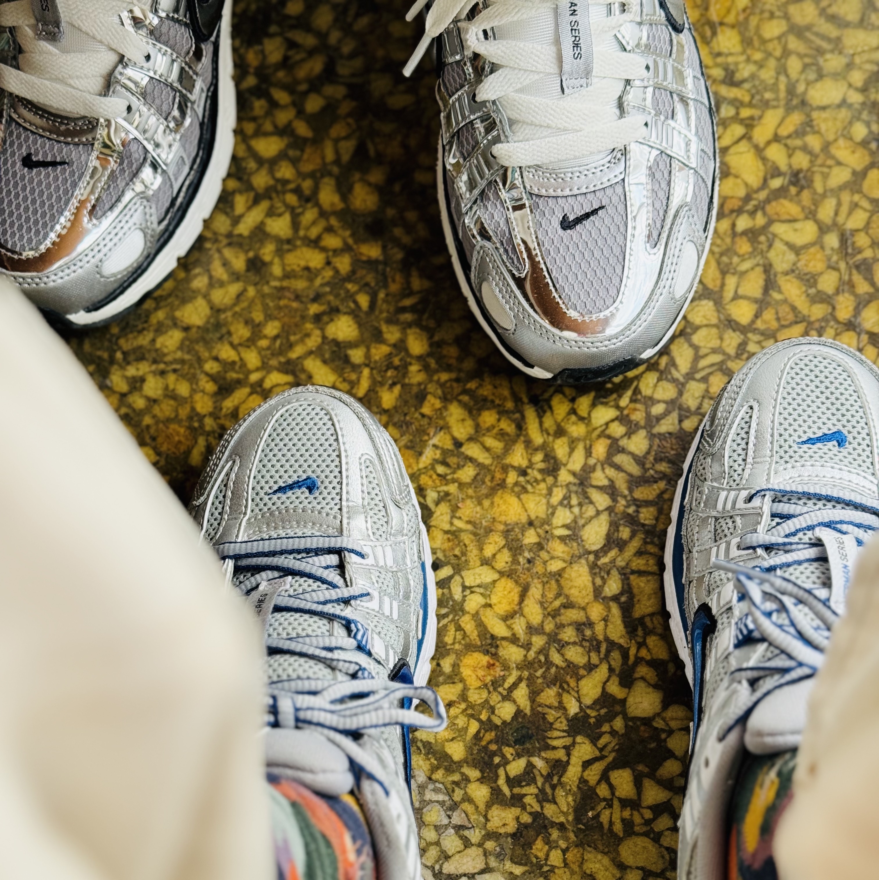Nike P-6000 Metallic Silver, (W) Nike P-6000 Laser Blue 착용 스타일