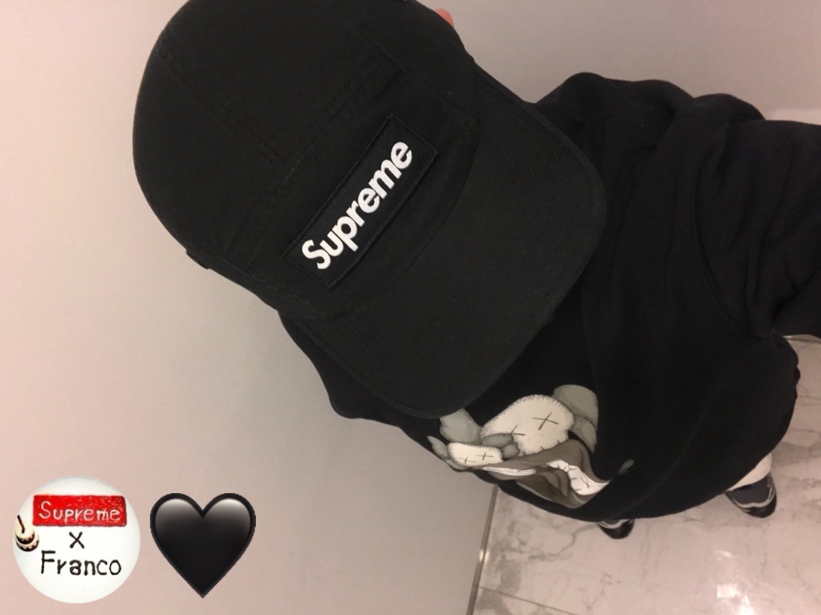 Supreme Military Camp Cap Black - 22FW 착용 스타일