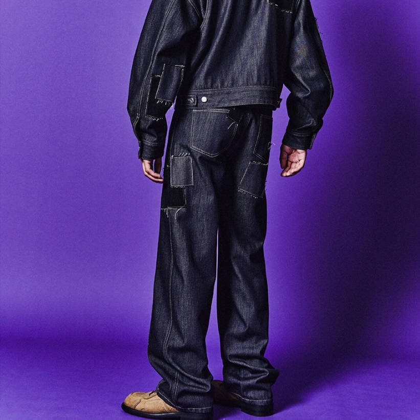 Nike SB Dunk Low Pro Court Purple, [KREAM 단독] ADSB Andersson Bell Patchwork Wave Tuck Wide Leg Jeans Indigo 착용 스타일 - 4