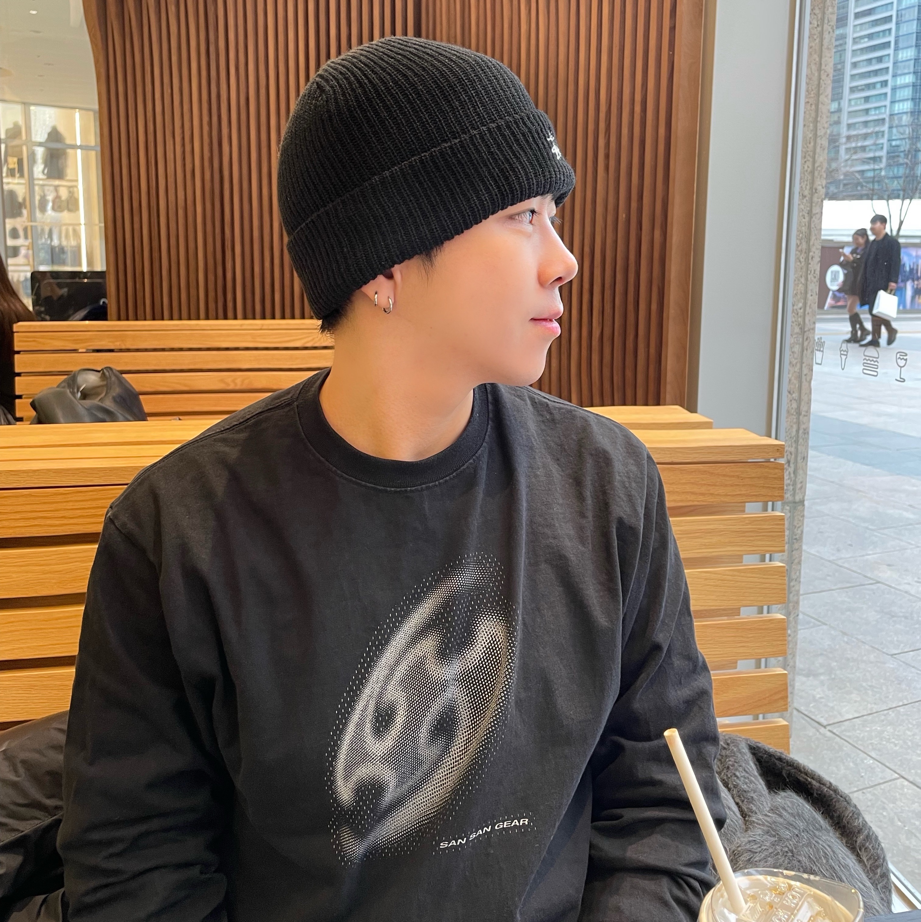 Sansan Gear Long Sleeve T-Shirt Black - 22FW 착용 스타일