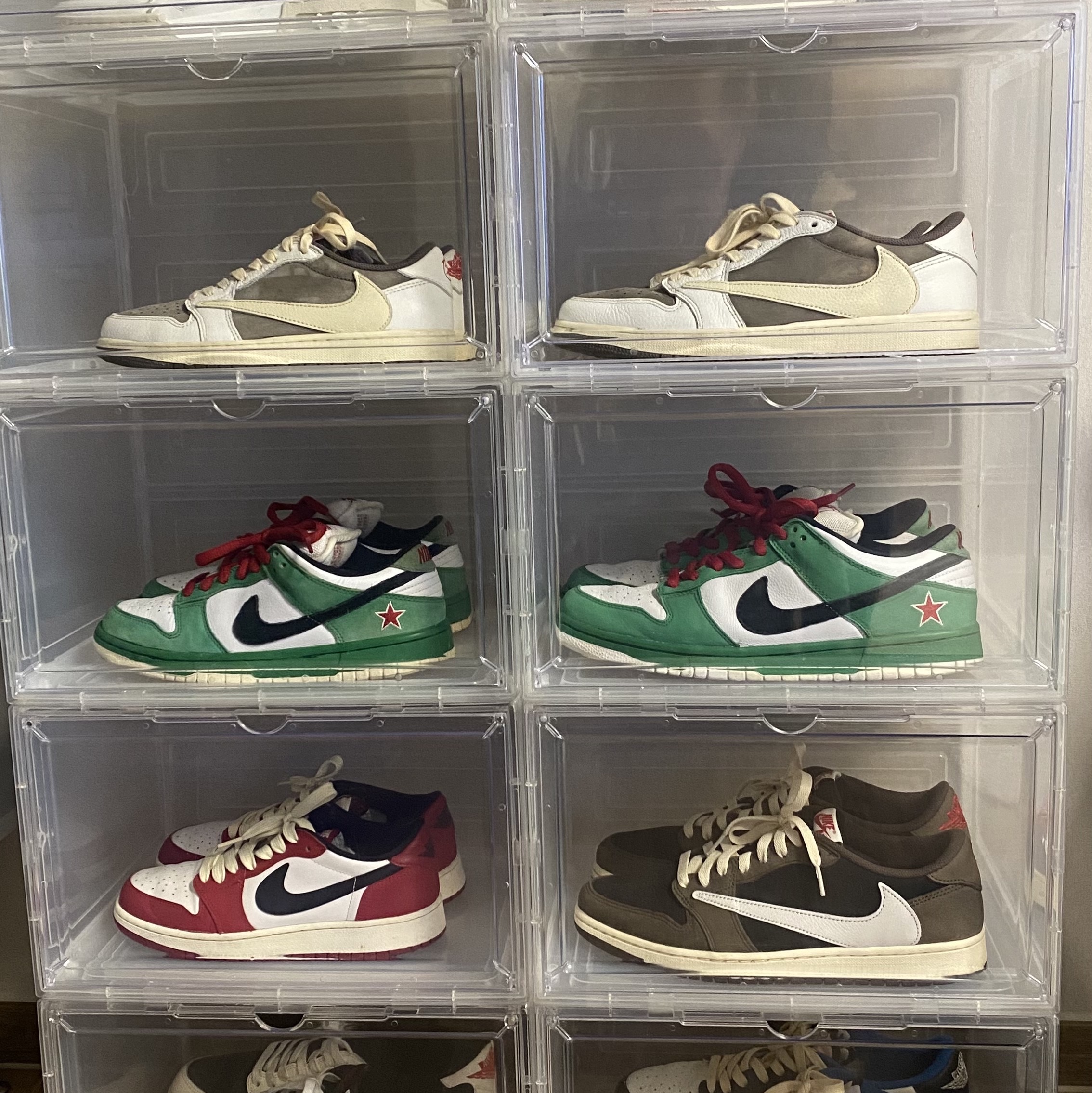 Jordan 1 x Travis Scott x Fragment Retro Low OG SP Military Blue, (W) Jordan 1 x Travis Scott Retro Low OG SP Medium Olive 착용 스타일