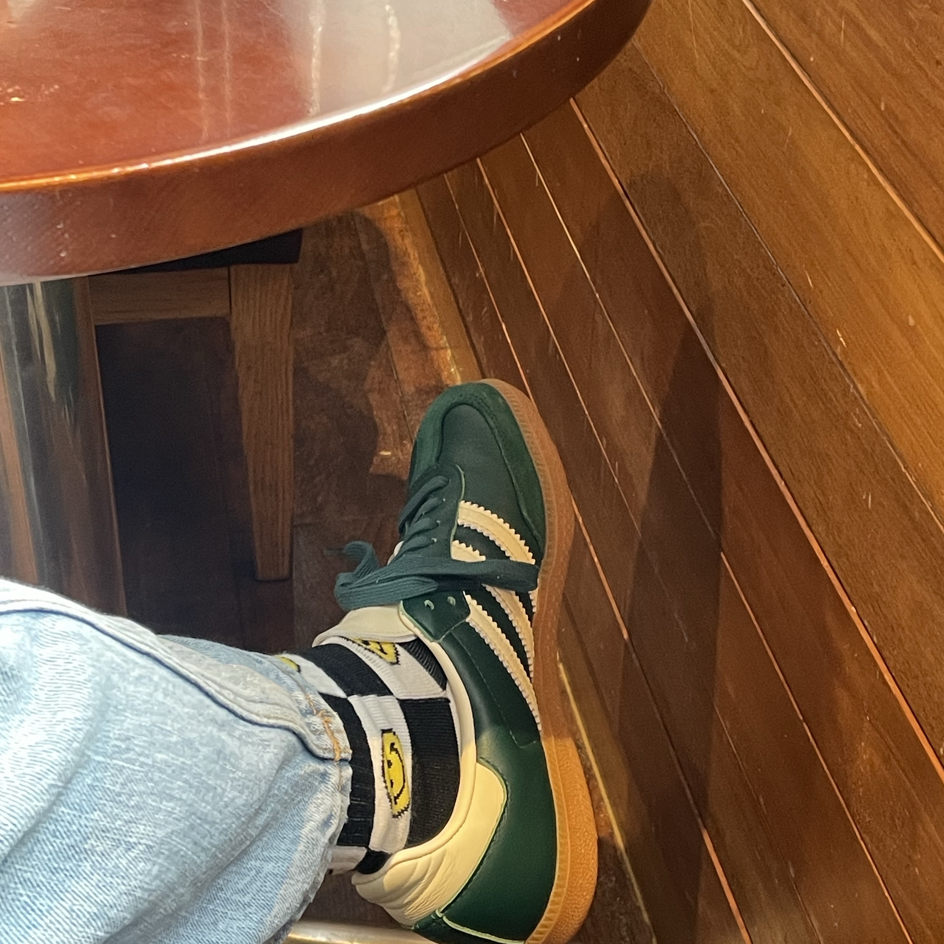 (W) Adidas Samba OG Collegiate Green Cream White 착용 스타일 - 1