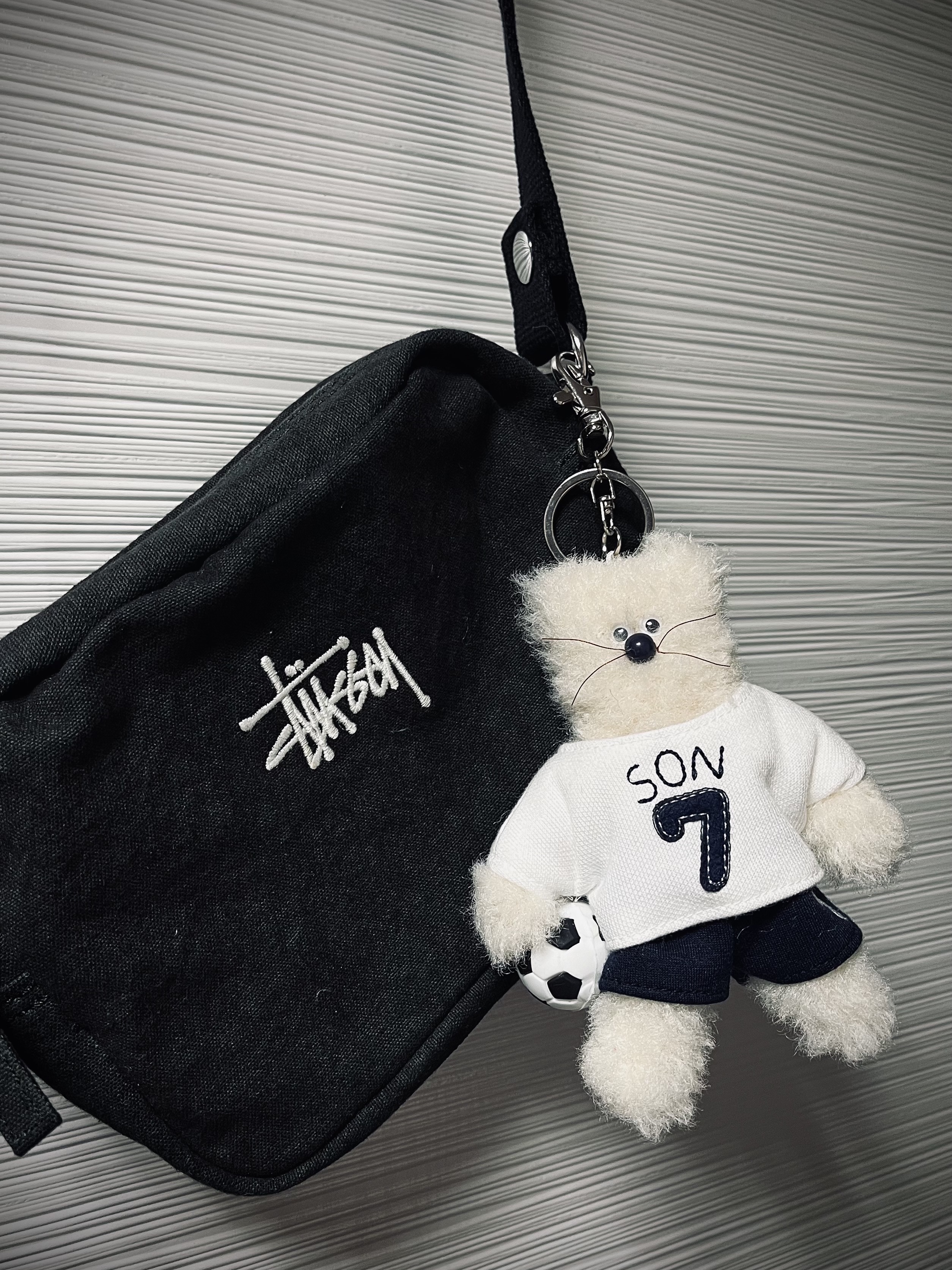 [예약 배송] NOS7 x Monamhee SON.hee Cream, Stussy Canvas Side Pouch Washed Black 착용 스타일