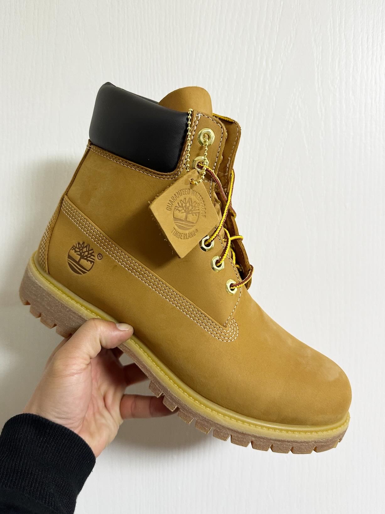 Timberland Premium 6 inch Waterproof Boot Wheat Nubuck - Wide 착용 스타일 - 1