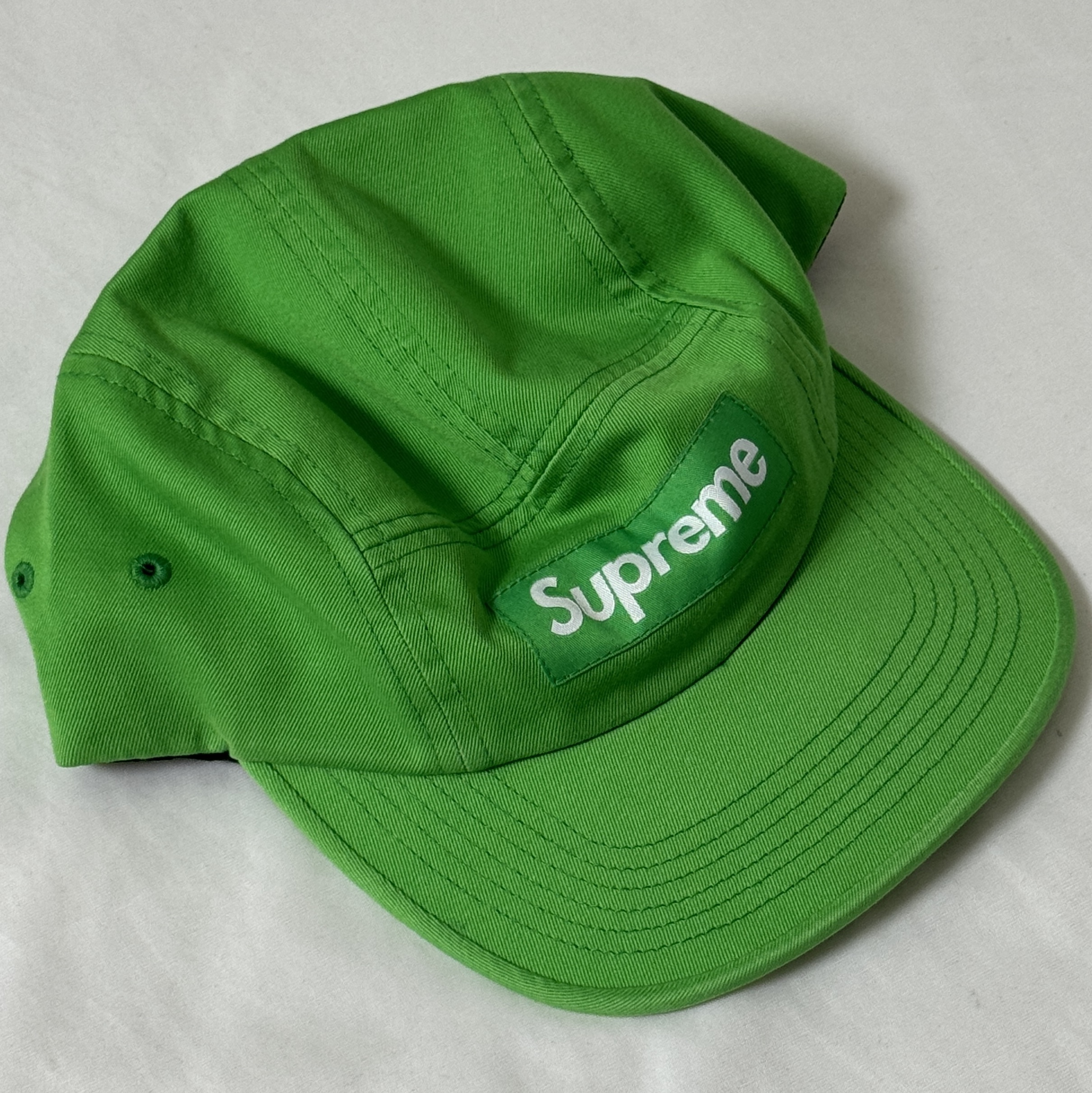 Supreme Washed Chino Twill Camp Cap Green - 24SS 착용 스타일 - 3
