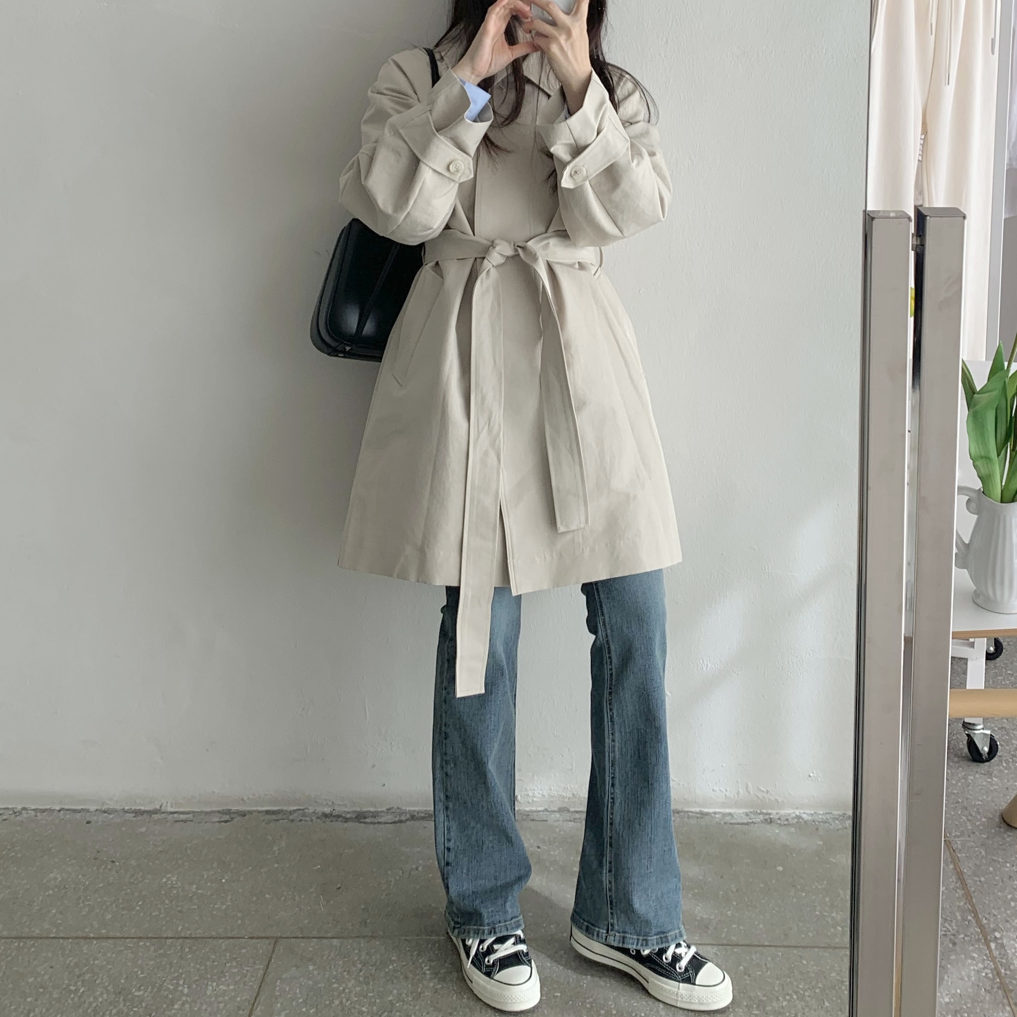 Converse Chuck 70 Hi Black 착용 스타일 - 1