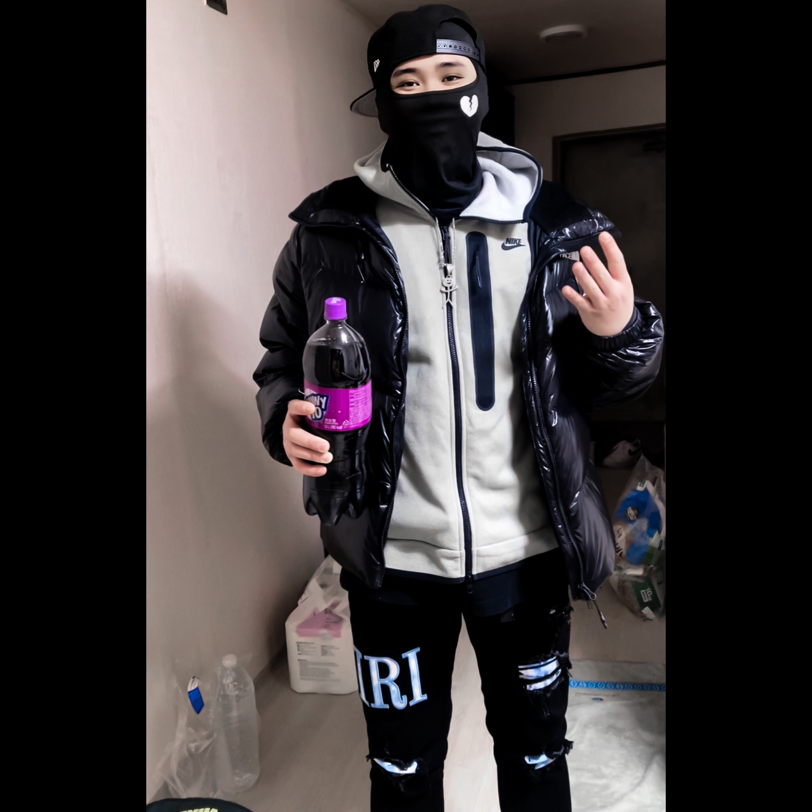 Nike NSW Tech Fleece Full Zip Winterized Hoodie Cobblestone - Asia, The North Face White Label Neo Free Move Down Jacket Black 착용 스타일