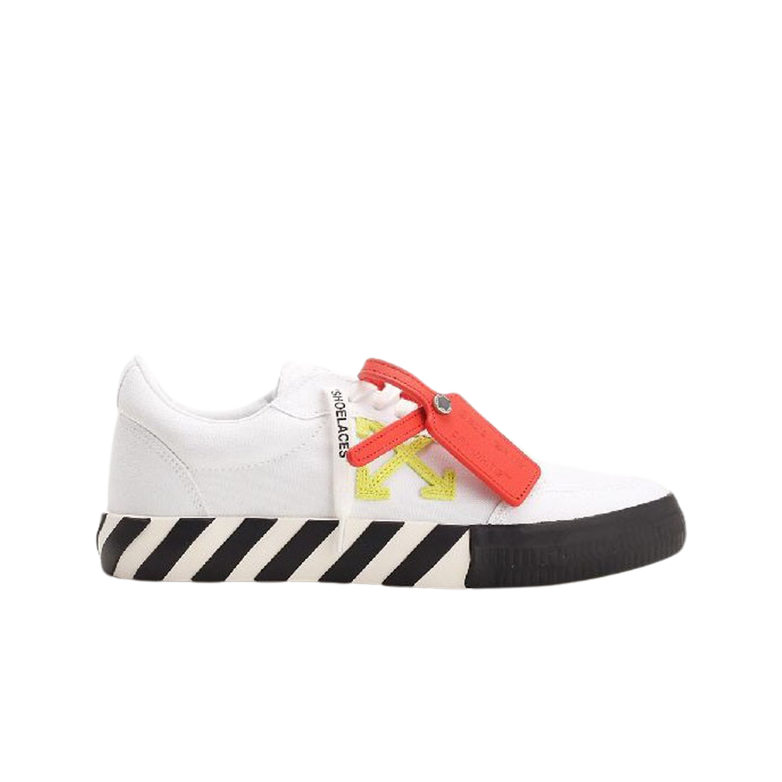 오프화이트 로우 벌크 캔버스 스니커즈 화이트 라임 - 23SS(Off-White Low Vulcanized Canvas Sneakers White Lime - 23SS)