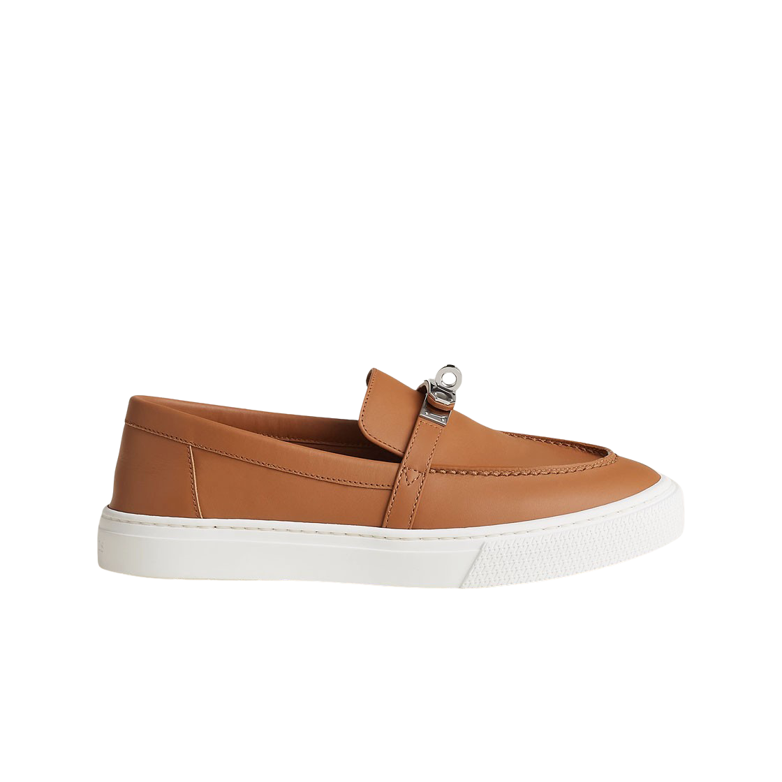 (W) 에르메스 게임 슬립온 스니커즈 카프스킨 & 팔라듐 하드웨어 나뛰렐((W) Hermes Game Slip-On Sneakers Calfskin & Palladium Naturel) - 1