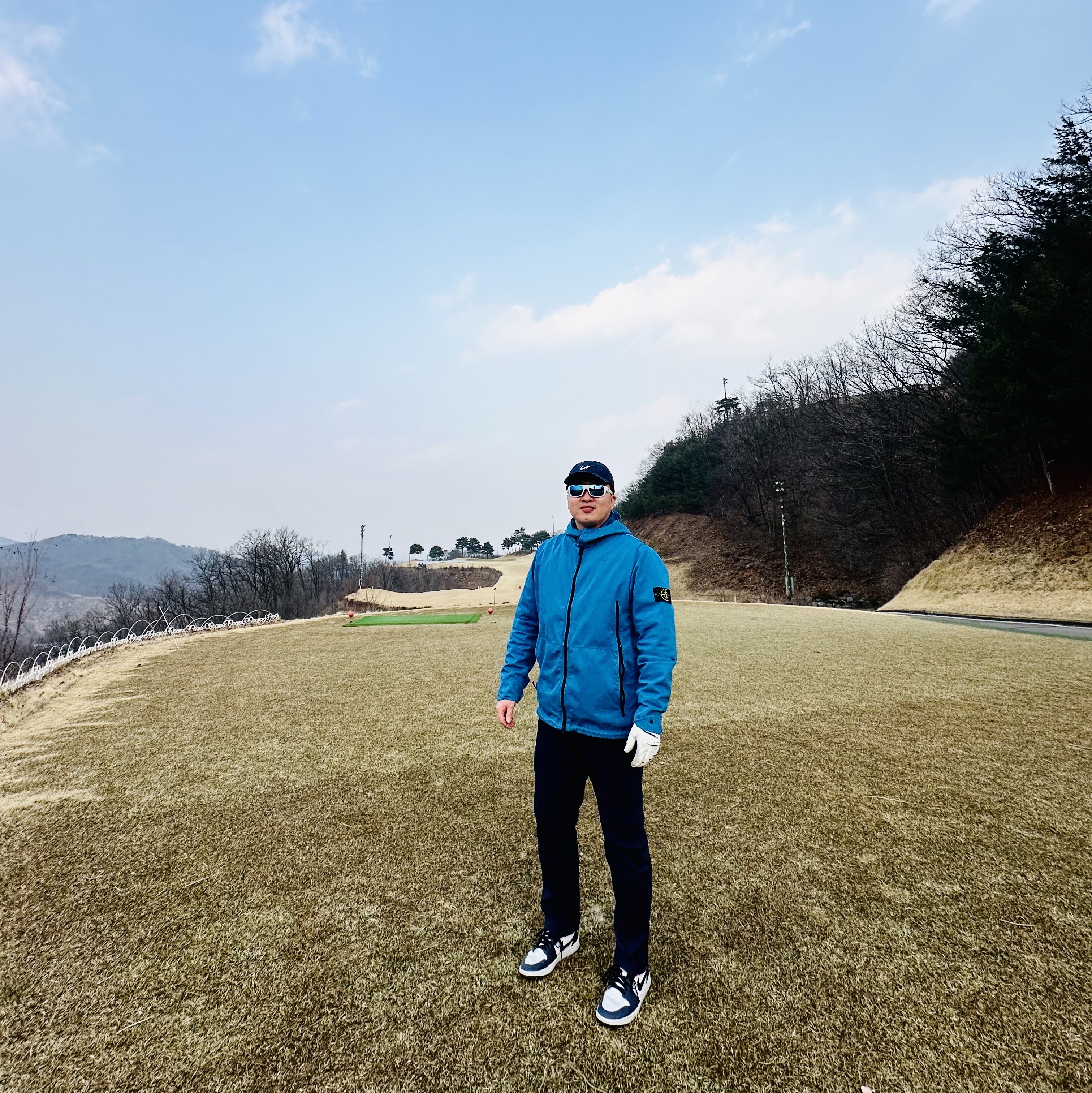 Nike Golf x Stone Island RASO-R 3L Jacket Blue, Jordan 1 Low Golf Midnight Navy 착용 스타일 - 2