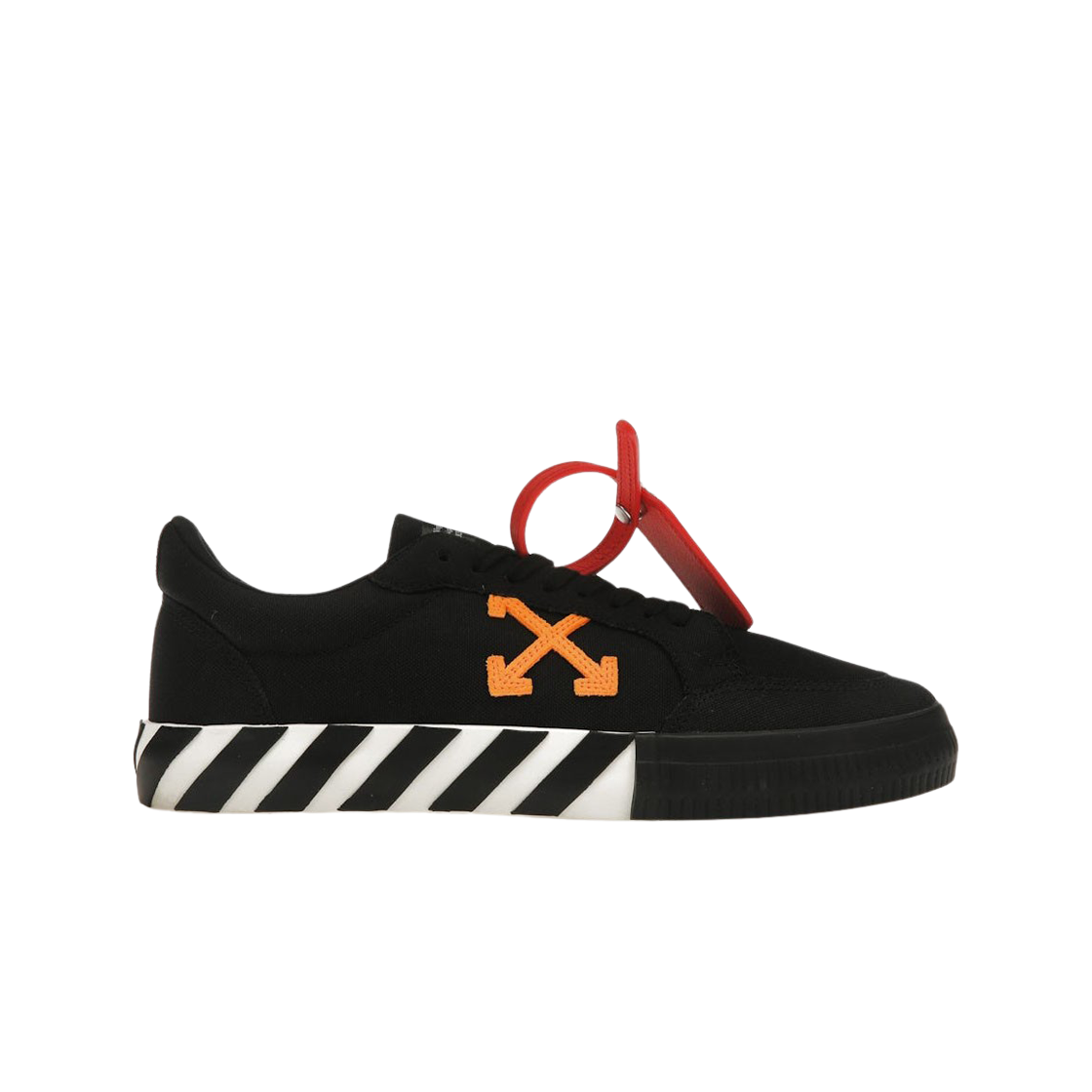 오프화이트 로우 벌크 캔버스 스니커즈 블랙 블러드 오렌지 - 23SS(Off-White Low Vulcanized Canvas Sneakers Black Blood Orange - 23SS)
