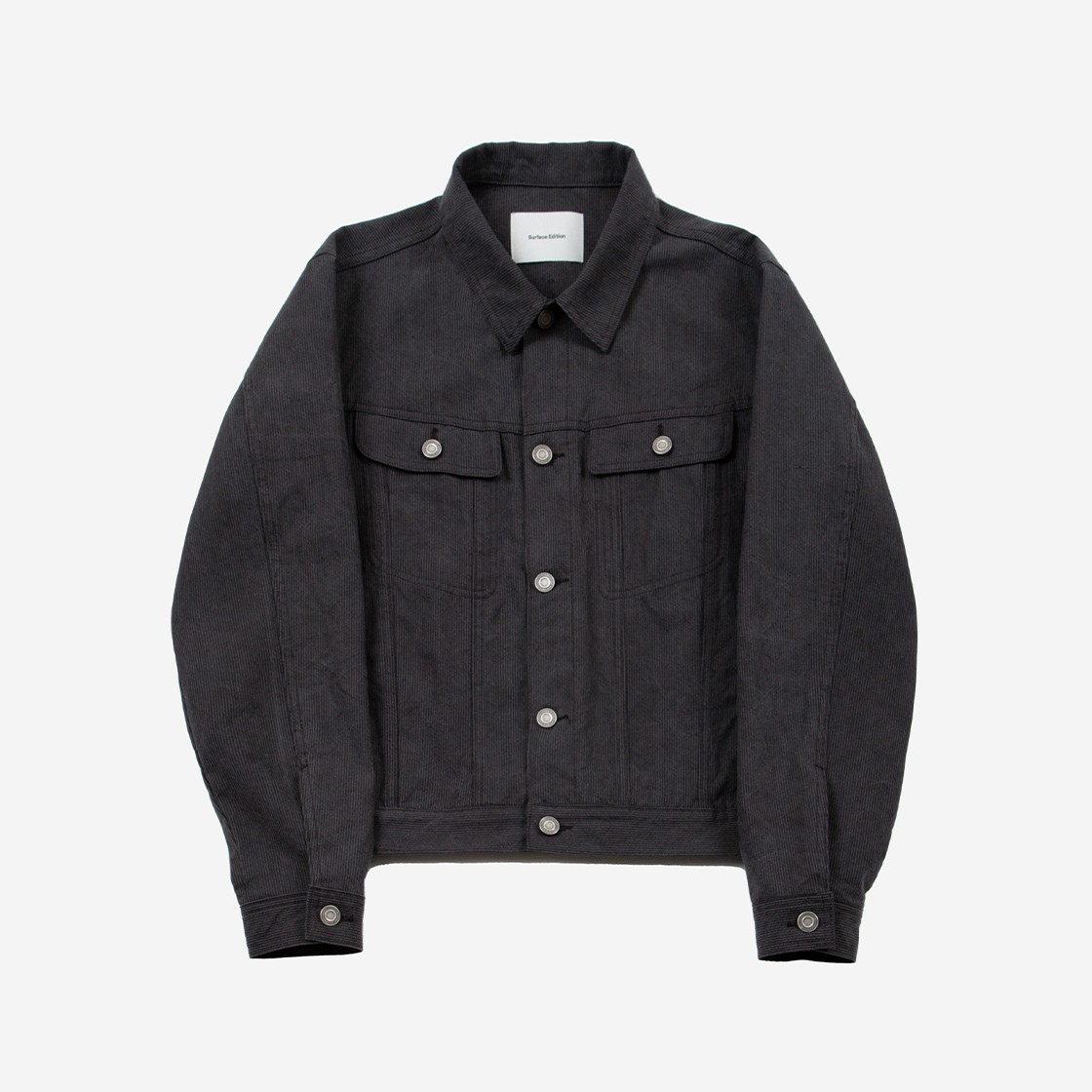 Surface Edition Washed Stripe Trucker Jacket Dark Gray 상세 이미지 1