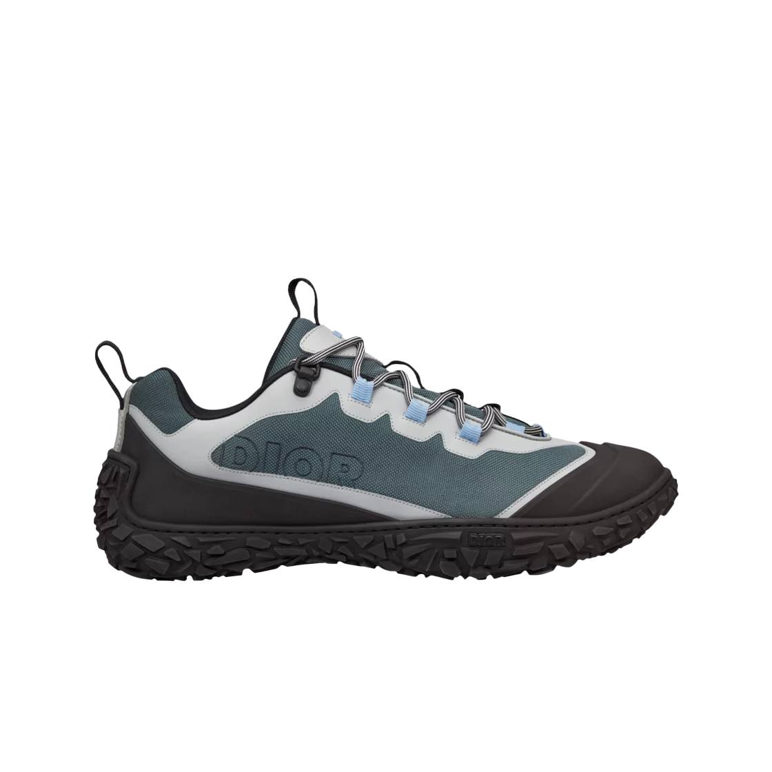 3DE349ZRT-H868 Dior Diorizon Lace Up Shoe Grey Green Technical Mesh Black Rubber
