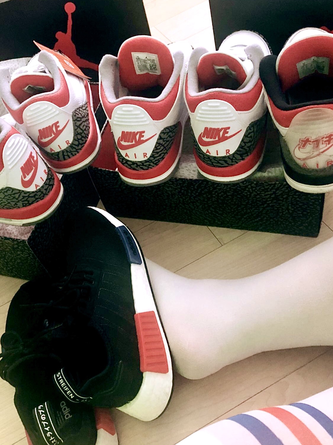 Jordan 3 Retro Fire Red 2022, Jordan 3 Retro SE-T CO.JP Fire Red Denim 착용 스타일