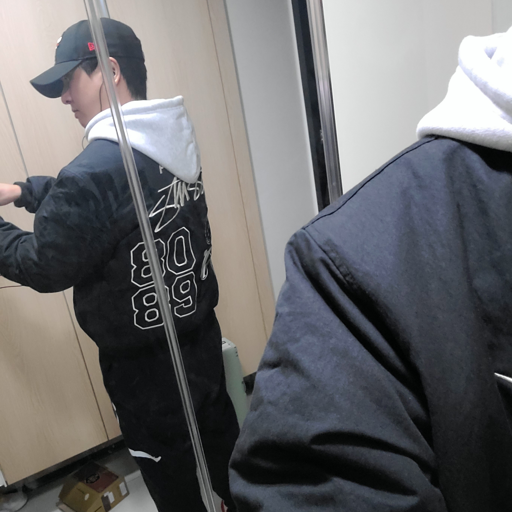 Nike x Stussy Reversible Jacket Black (FJ9153-010) 착용 스타일 - 2