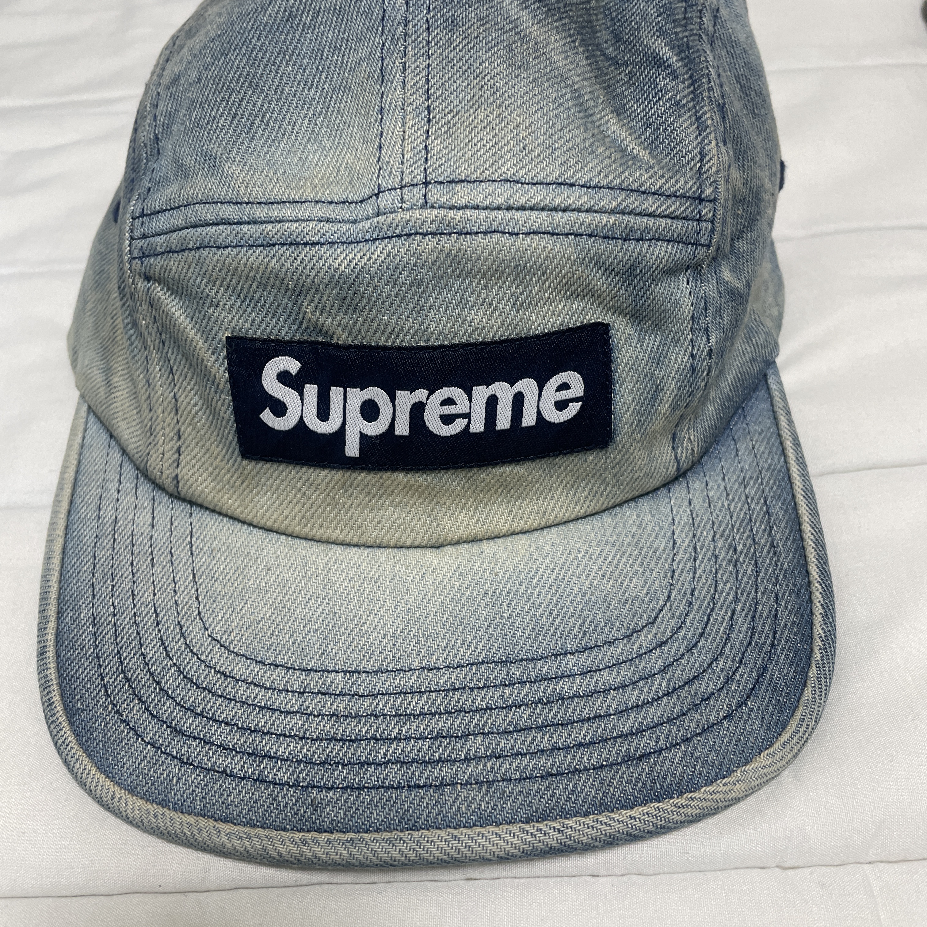 Supreme Washed Chino Twill Camp Cap Dirty Indigo - 24SS 착용 스타일 - 2