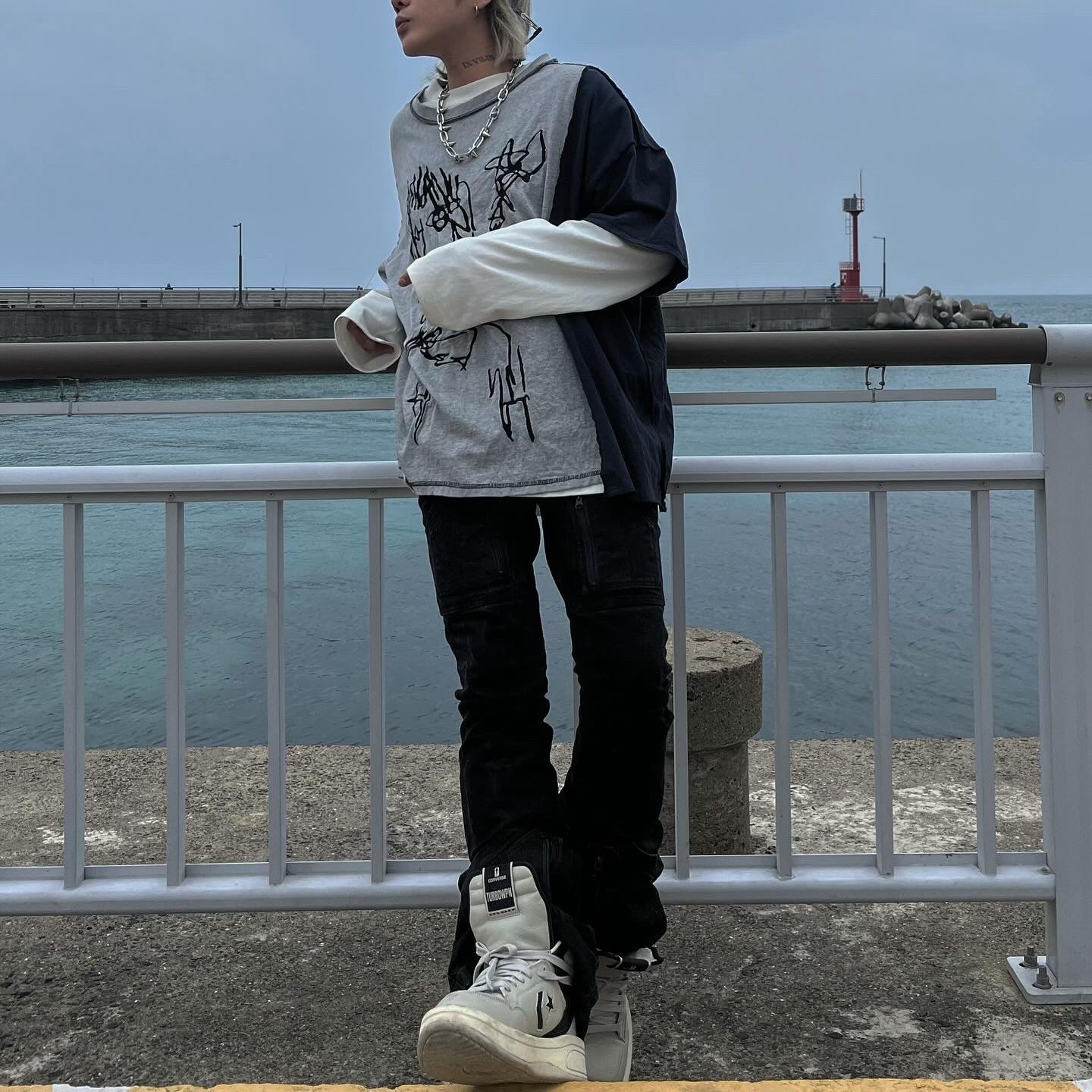 Converse x Drkshdw Turbowpn Pelican 착용 스타일 - 5