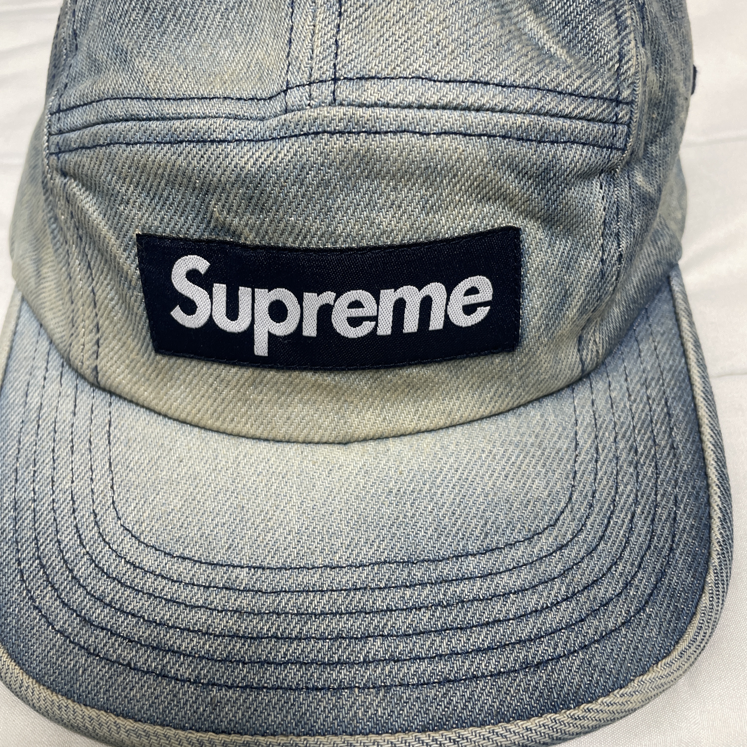 Supreme Washed Chino Twill Camp Cap Dirty Indigo - 24SS 착용 스타일 - 1