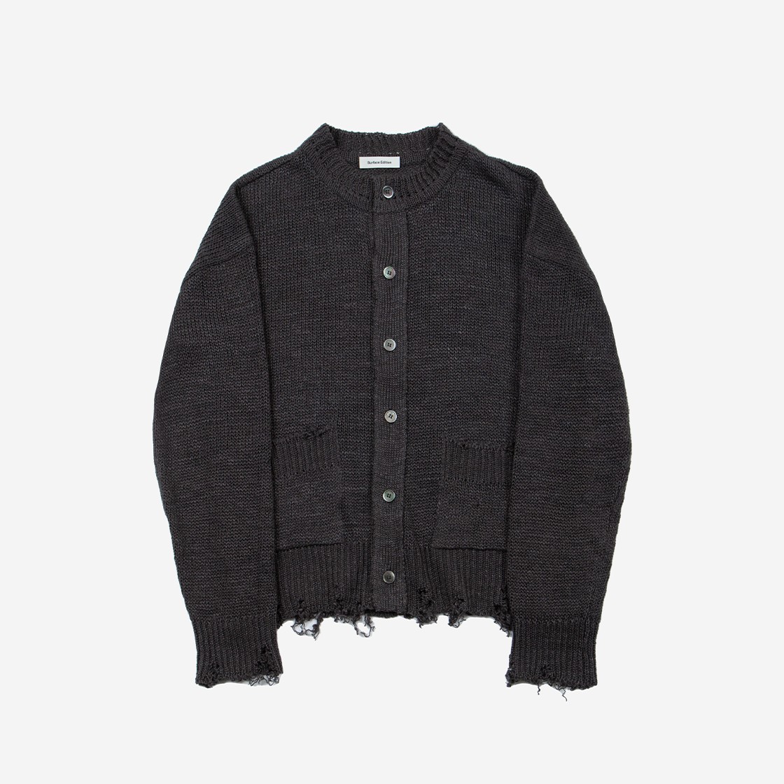 Surface Edition Damaged Cardigan Dark Gray 상세 이미지 1