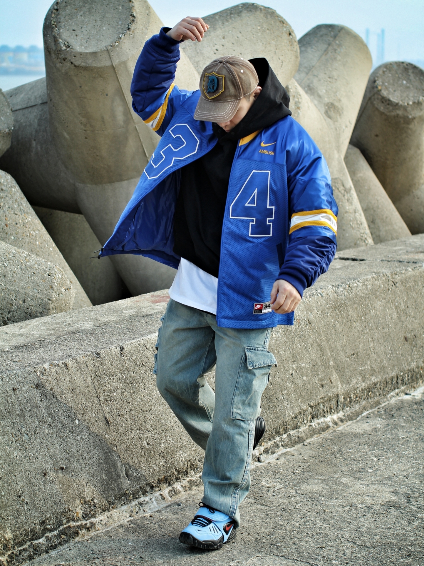 Diesel C-Vars Terry Patch Baseball Cap Light Brown, Nike x Ambush Jacket Deep Royal Blue - Asia 착용 스타일 - 1