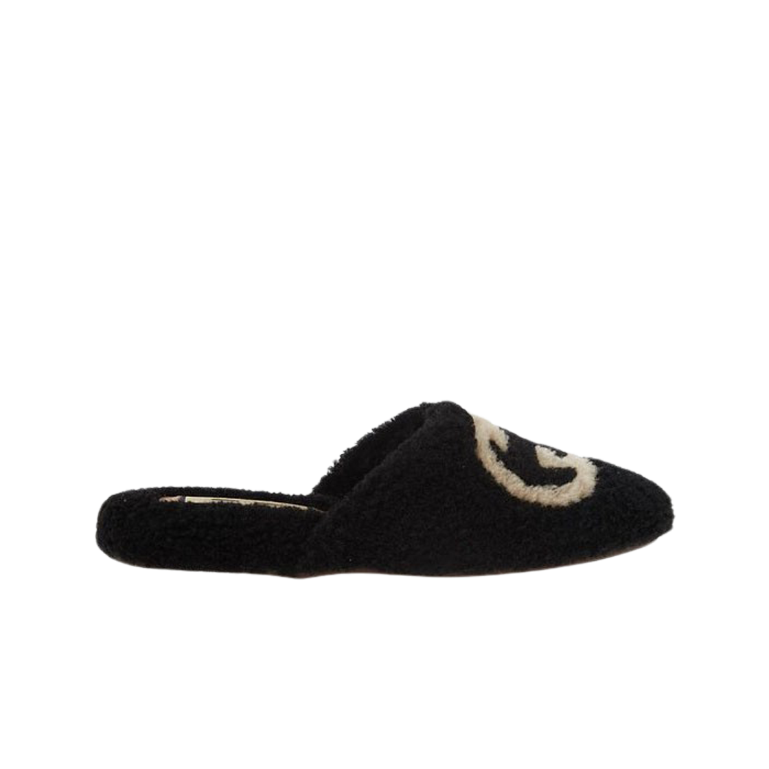658897-D0L00-1046 (W) Gucci Slipper with Interlocking G Black Merino