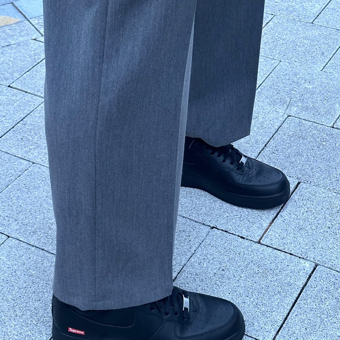Nike x Supreme Air Force 1 Low Black 착용 스타일