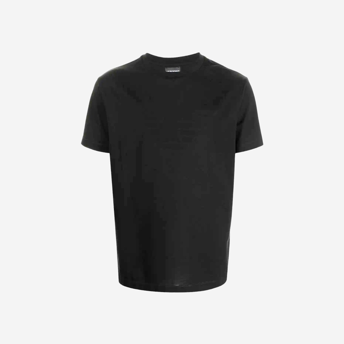 Emporio Armani Jacquard Logo Cotton T-Shirt Black 상세 이미지 1