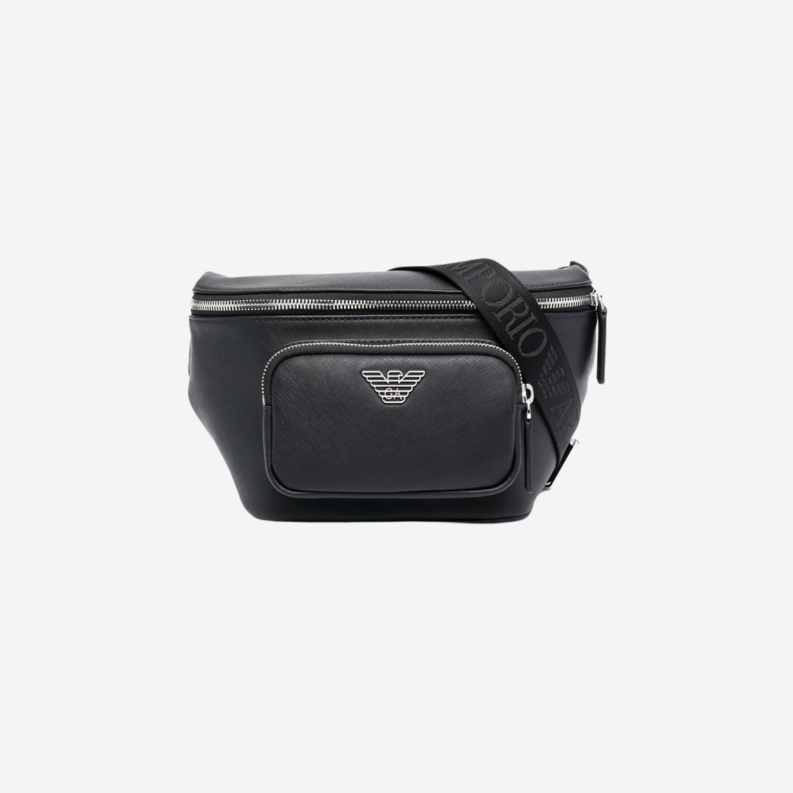 Emporio Armani Leather Logo Plaque Bag Black 상세 이미지 1