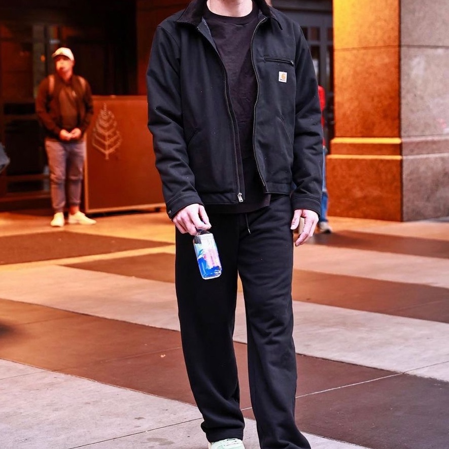 Carhartt WIP Organic Cotton Dearborn Canvas Detroit Jacket Black Rinsed - Spring 착용 스타일 - 2