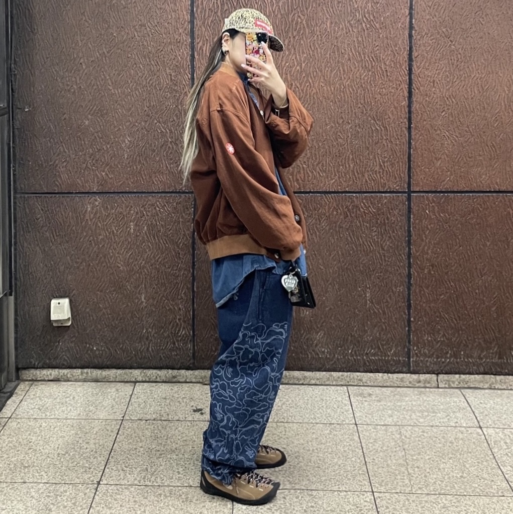Supreme Washed Chino Twill Camp Cap Leopard - 23FW, Cav Empt Cotton Snap Jacket Brown - 23FW 착용 스타일