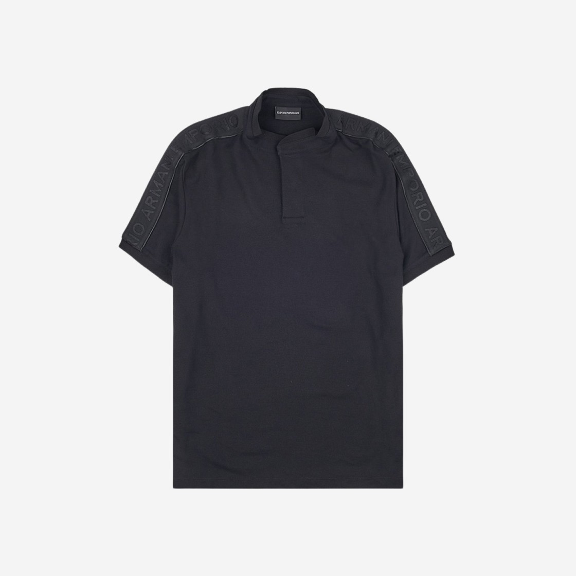 Emporio Armani Banding Logo Cotton T-Shirt Black 상세 이미지 1