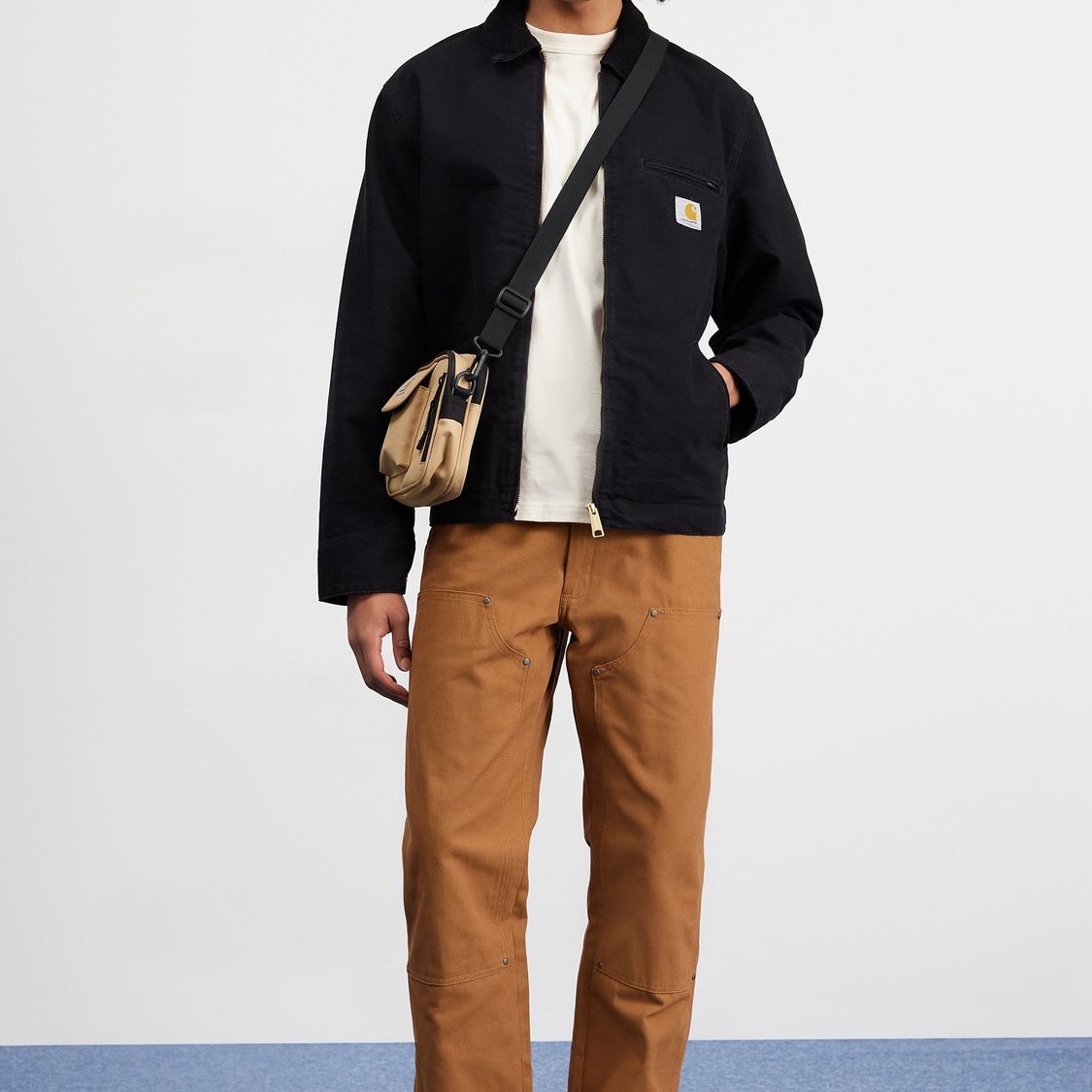 Carhartt WIP Organic Cotton Dearborn Canvas Detroit Jacket Black Rinsed - Spring 착용 스타일 - 4