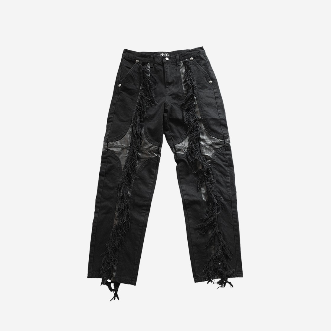 Thug Club Mohican Leather Denim Pants All Black 상세 이미지 1