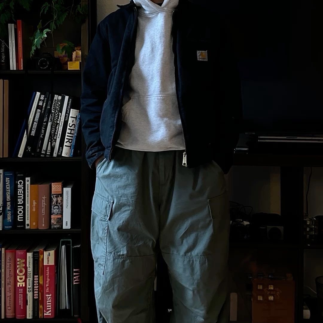 Carhartt WIP Organic Cotton Dearborn Canvas Detroit Jacket Black Rinsed - Spring 착용 스타일 - 6