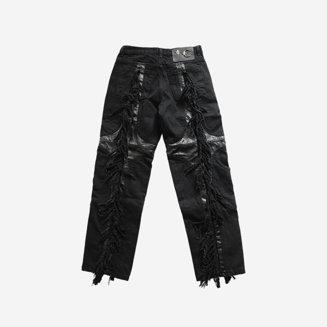 Thug Club Mohican Leather Denim Pants All Black 상세 이미지 2