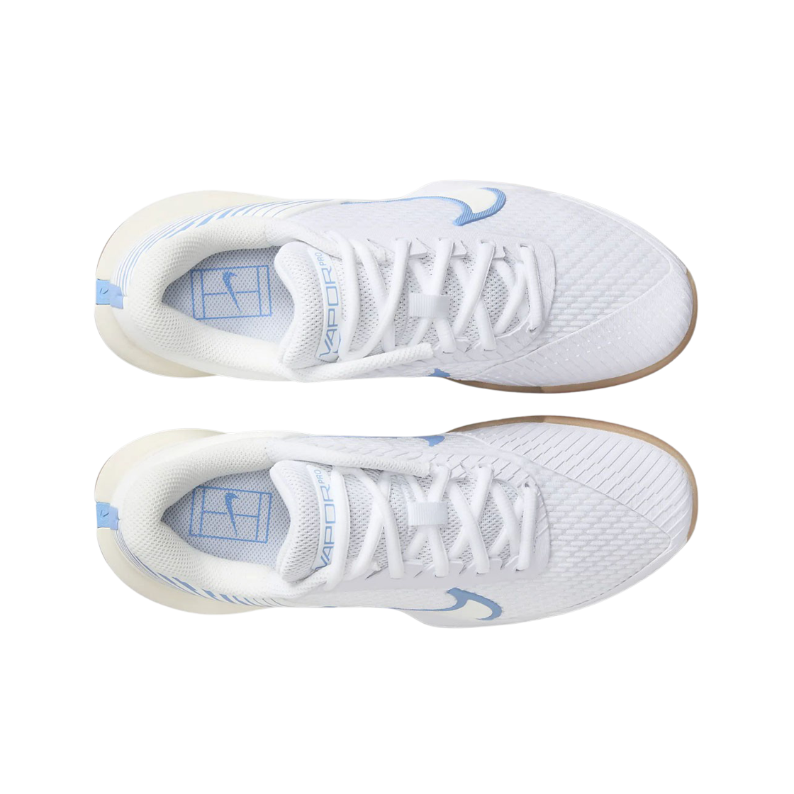 (W) 나이키 코트 에어 줌 베이퍼 프로 2 화이트 라이트 블루((W) Nike Court Air Zoom Vapor Pro 2 White Light Blue) - 2